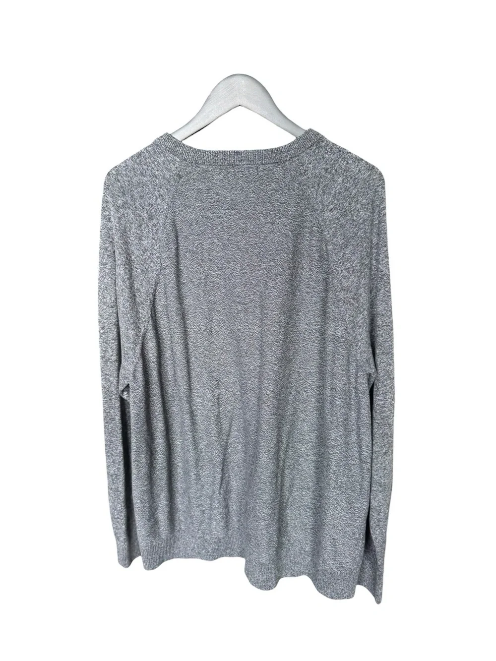 Banana Republic Organic Cotton Sweater XXL Tall Gray Marled Crewneck Minimalist